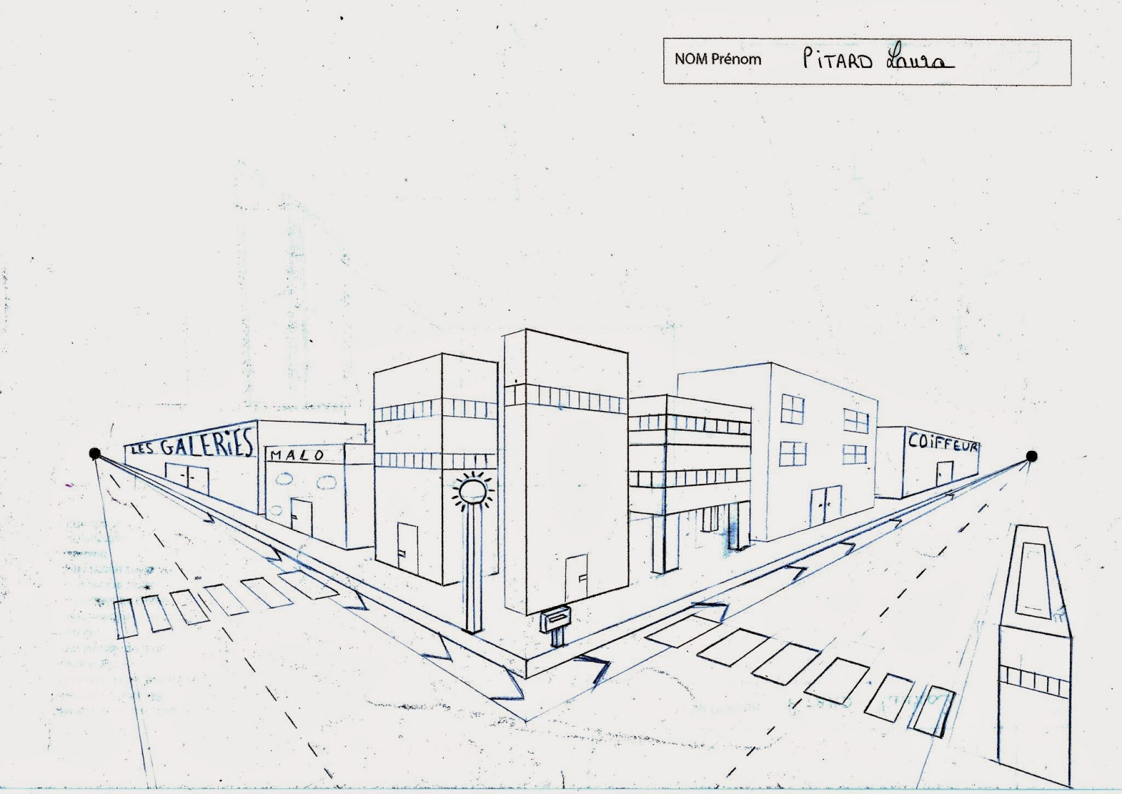 Bts Esf Caen: Perspective 1 Et 2 Points De Fuite tout Dessin 1 Point De Fuite,