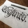 Calligraphie « Confined » · Fond Noir Tattoo | Alphabet encequiconcerne Dessin Lettre C Calligraphie