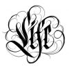 Calligraphie « Life » · Fond Noir Tattoo | Lettrage concernant Dessin Lettre C Calligraphie