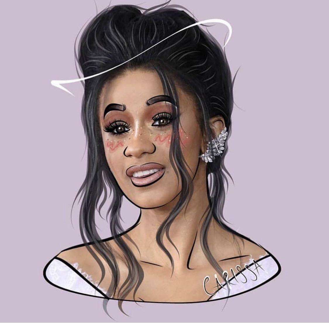 Cardi B Cartoon Wallpapers - Wallpaper Cave concernant B Dessin