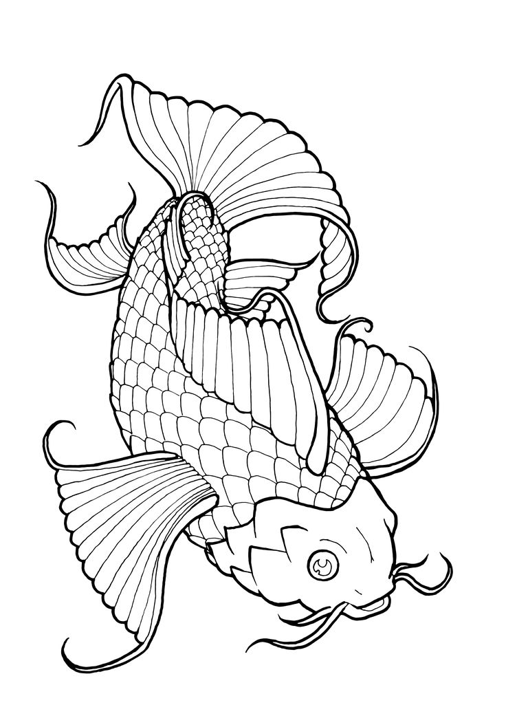 Carpe Japonaise | Carpe Japonaise, Coloriage, Dessin destiné Coloriage Dessin Japonais