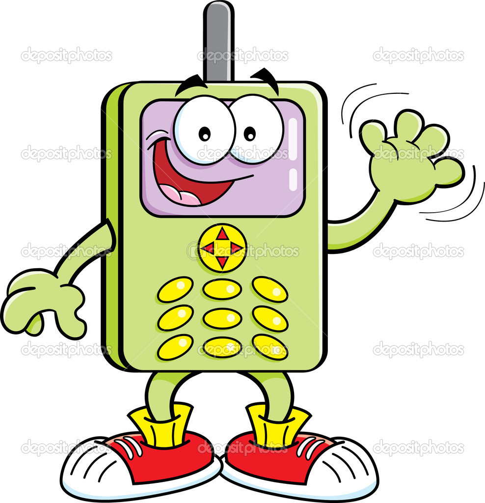 Cartoon Cell Phone — Stock Vector © Kenbenner #47443881 concernant Coloriage Dessin Téléphone Portable