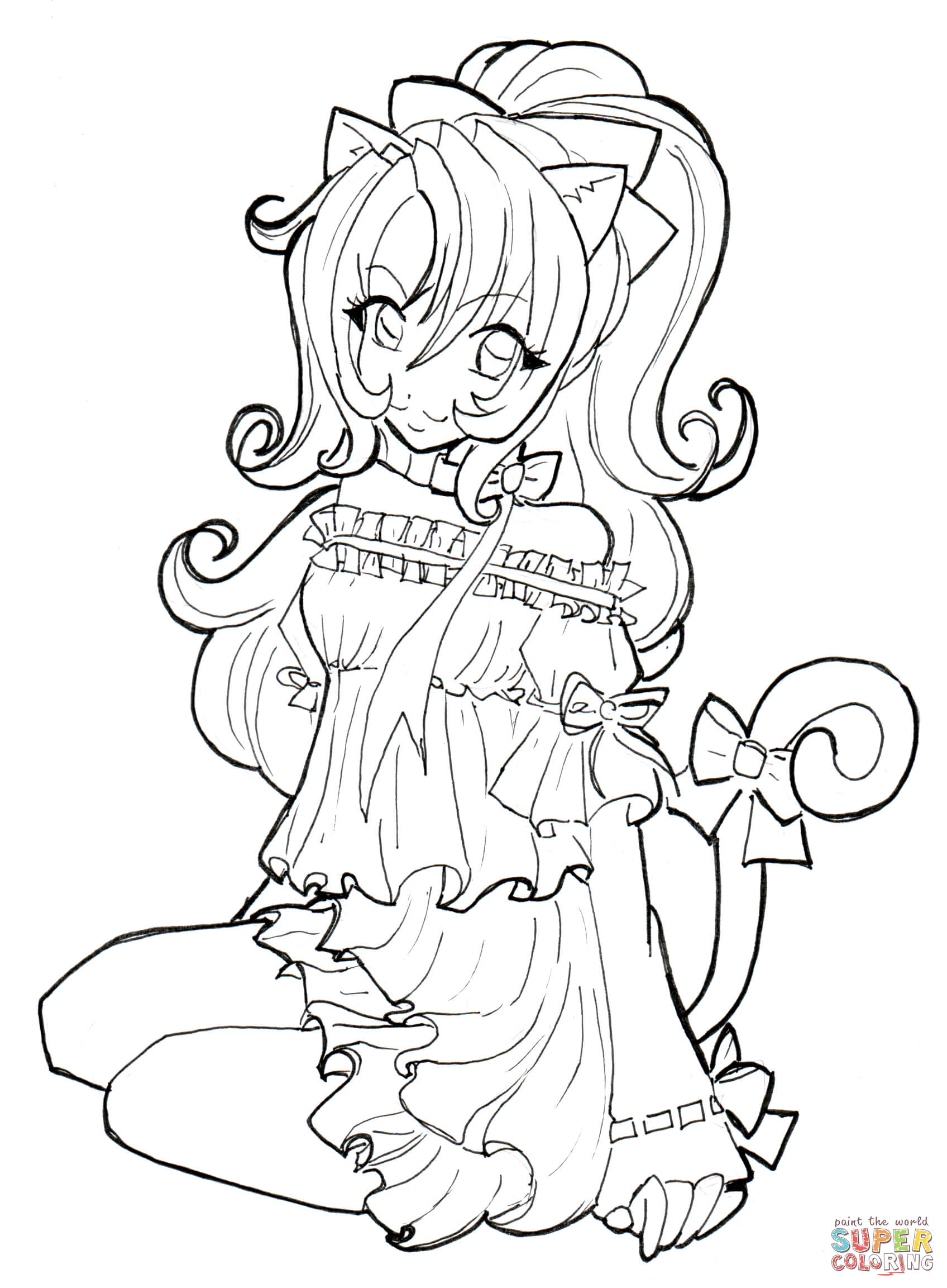 Cat Girl Coloring Page | Free Printable Coloring Pages concernant Ice Angel Coloriage,