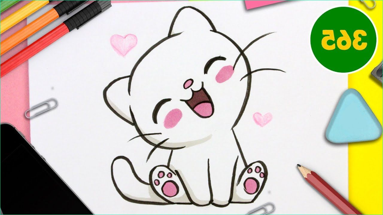 Chat Kawaii Dessin Luxe Photos Inspiration Tuto Dessin avec Dessin Kawaii Chat,