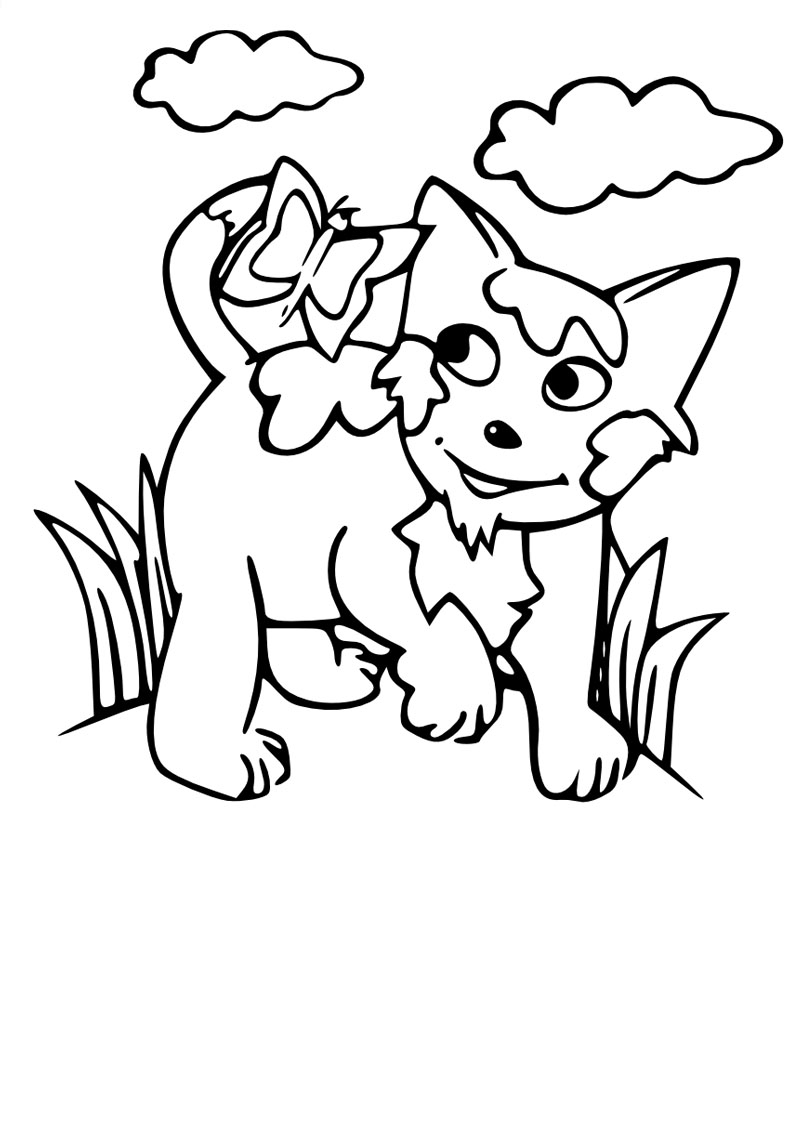 Chat Mignon À Colorier - Coloriages De Chats - Coloriages avec Coloriage Chat,