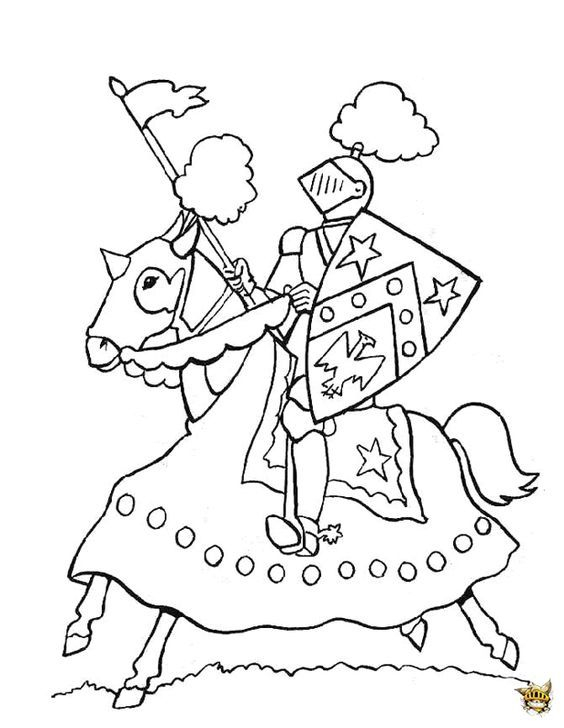 Chevalier À Cheval | Coloriage Chevalier, Coloriage destiné Coloriage Chevalier