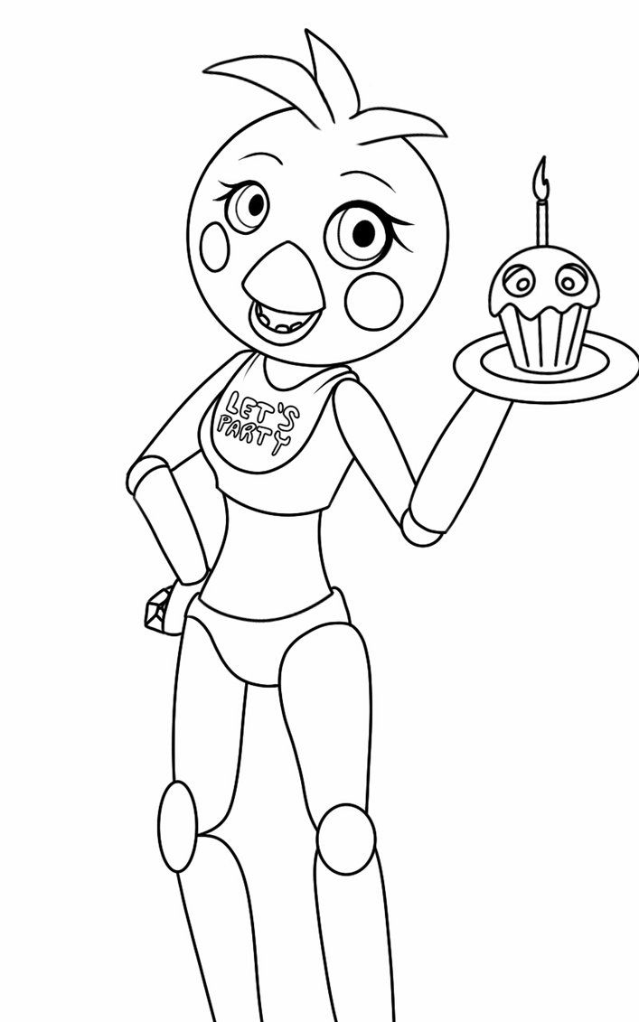 Chica Coloring Pages Toy F-Naf | Fnaf Coloring Pages encequiconcerne Coloriage Kawaii F