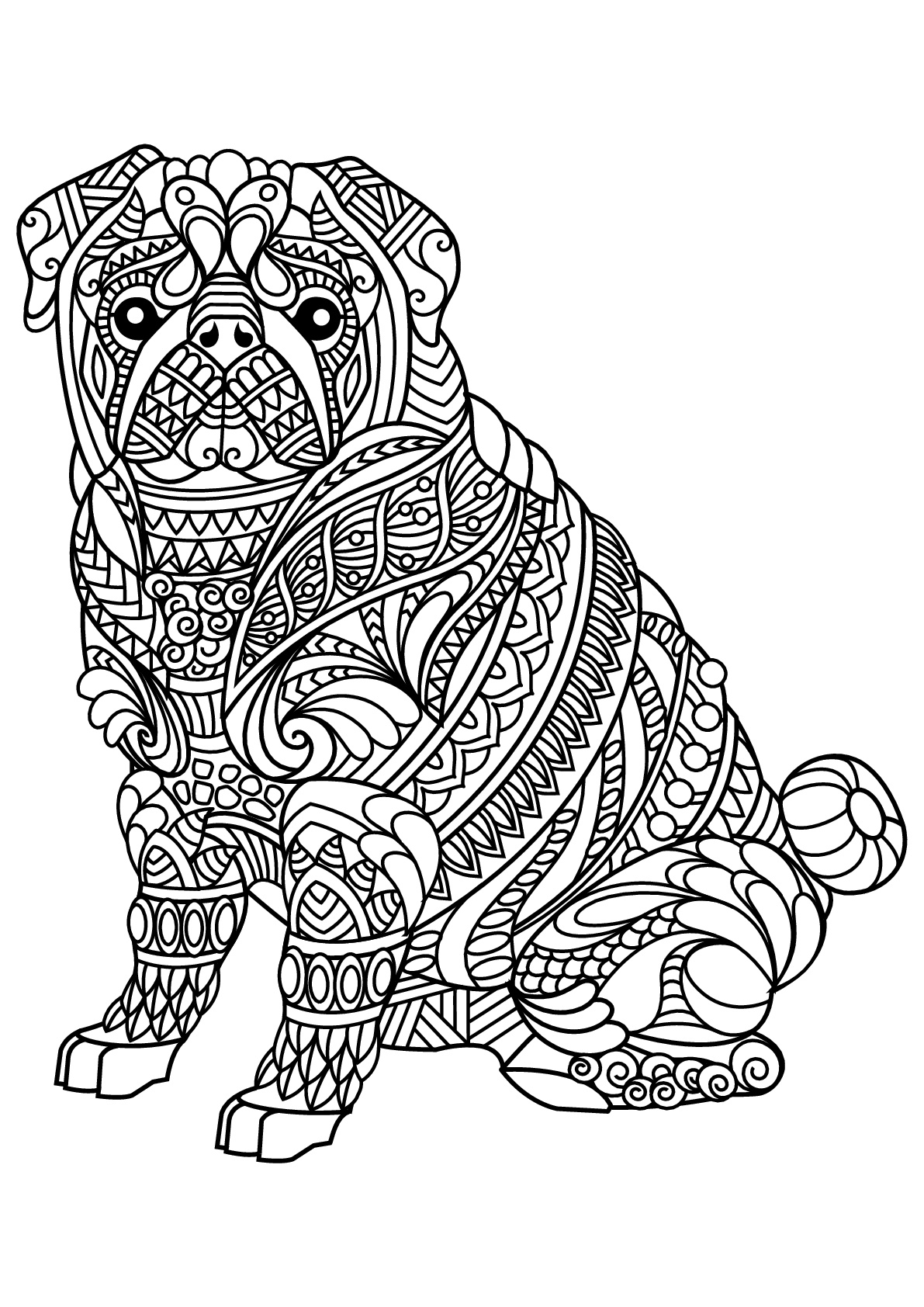 Chien Bulldog - Coloriages De Chiens - Coloriages Pour Enfants à Coloriage Chien,