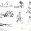Children Drawing - Sketches Of People Motion Stock tout Position W Dessin