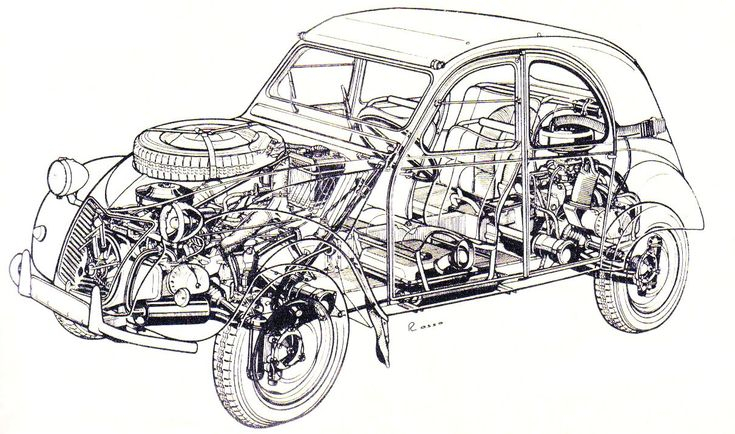 Citroën 2Cv | Citroen, Technical Illustration, Citroën 2Cv concernant Dessin 2Cv