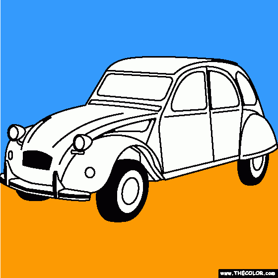 Citroen 2Cv Coloring Page | Citroën 2Cv, Citroen, Online concernant Dessin 2Cv