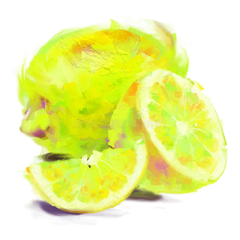 Citron De Dessin Avec Une Tranche Illustration De Vecteur destiné Dessin Bouche Avec Citron