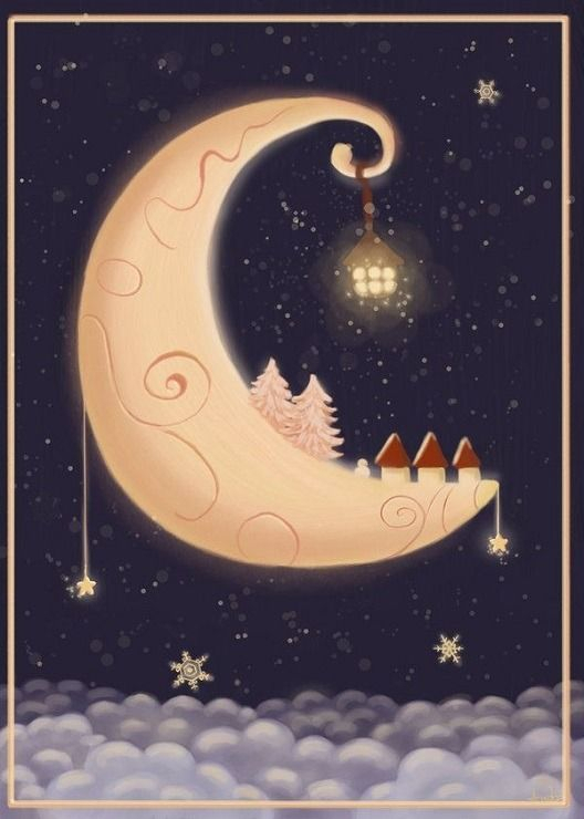 Clair De Lune | Magnifique Lune, Art À Thème Lune, Dessin Noel serapportantà Dessin Lune
