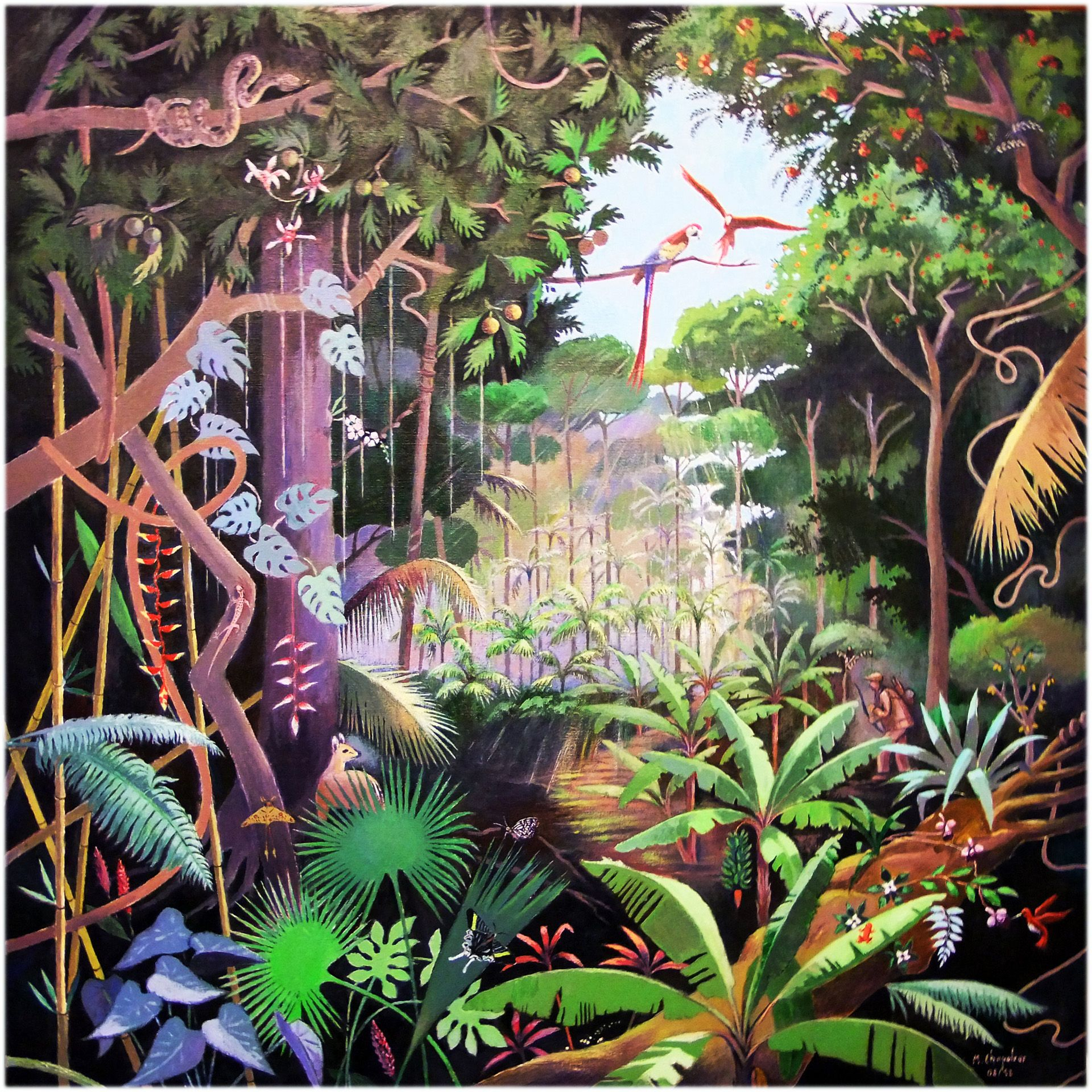 Clairiere Tropicale | Peinture De Forêt, Dessin Foret pour Dessin Jungle