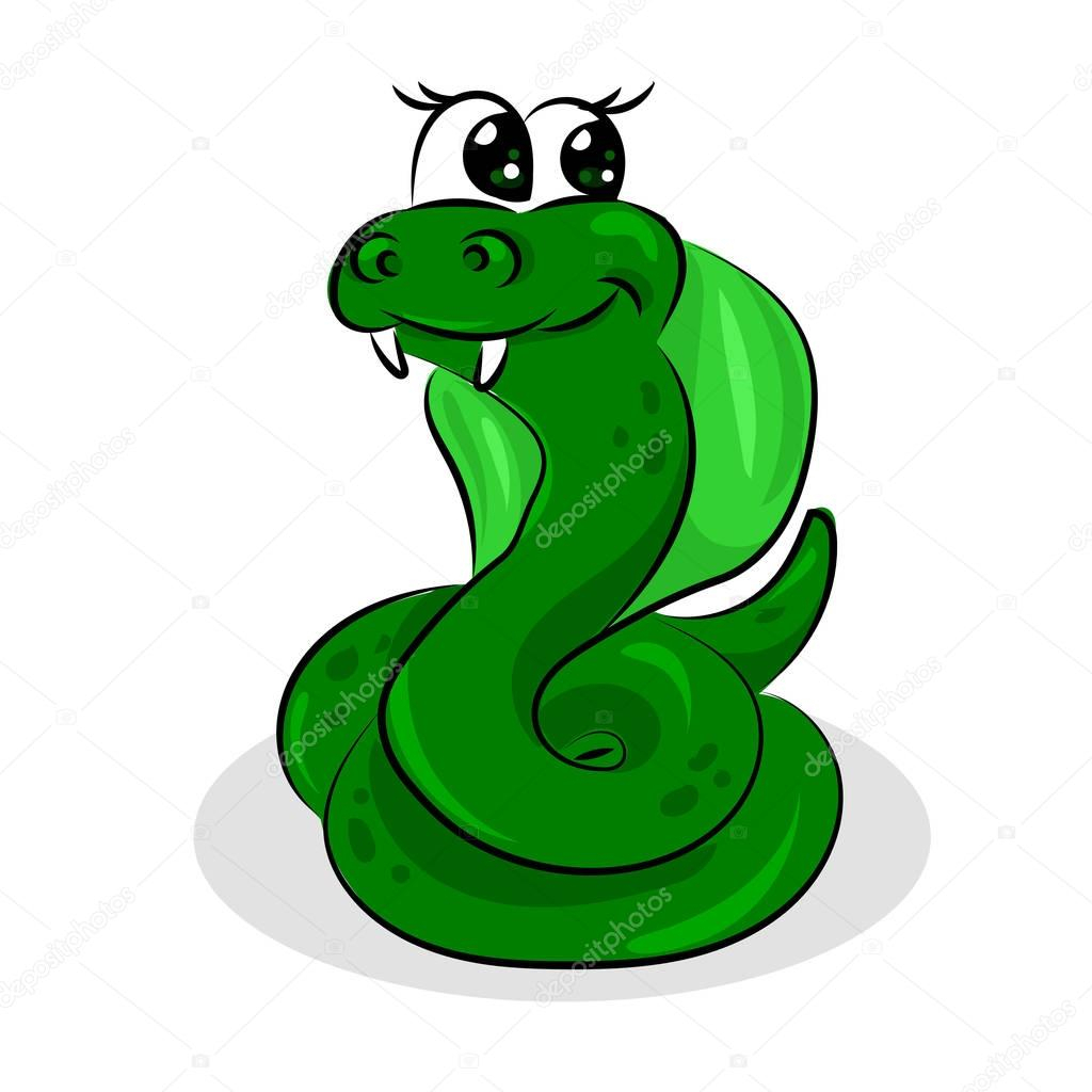 Cobra Serpent Brun Dessin Animé Avec La Langue Et De Crocs intérieur Serpent S Dessin