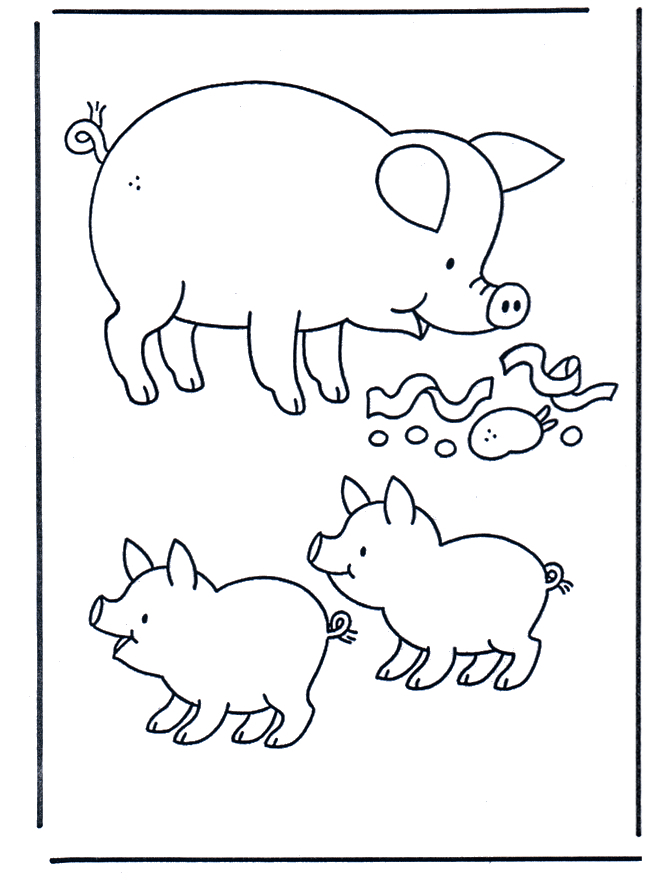 Cochon - Coloriages Animaux De La Ferme intérieur Y Coloriage