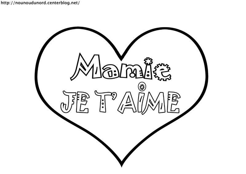 Coeur Bonne Fête Mamie Coloriage Et En Couleur avec Coloriage Je T&amp;amp;#039;Aime