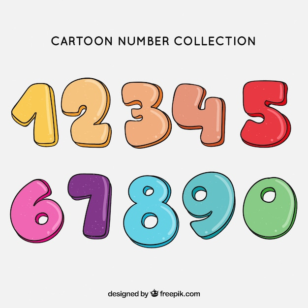 Collection De Numéros De Dessin Animé Avec Un Style Coloré pour Numéro 9 Dessin Animé