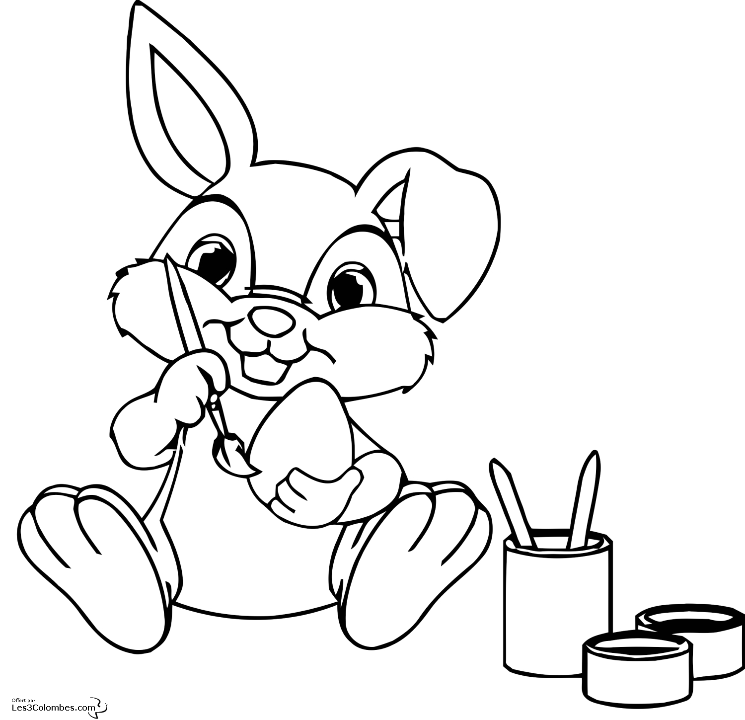 Coloriage À Dessiner De Lapin De Paques pour Coloriage Dessin Lapin