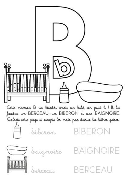 Coloriage À Imprimer : Alphabet Lettre B destiné Lettre B Dessin