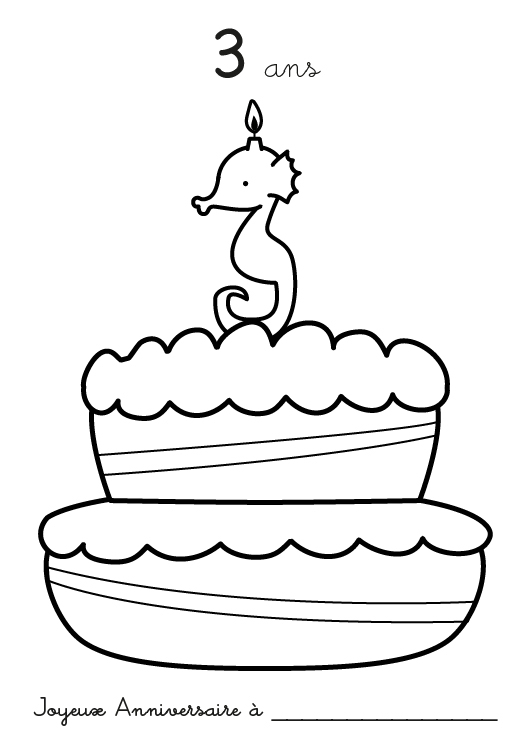 Coloriage À Imprimer : Anniversaire 3 Ans encequiconcerne Coloriage 3 Ans À Imprimer