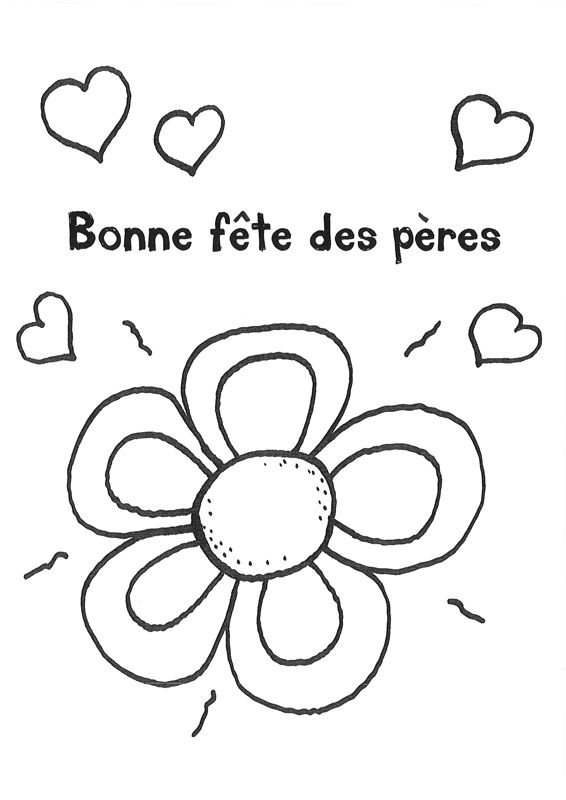 Coloriage À Imprimer : Bonne Fête Des Pères - Fleur dedans Coloriage Bonne Fete Papa