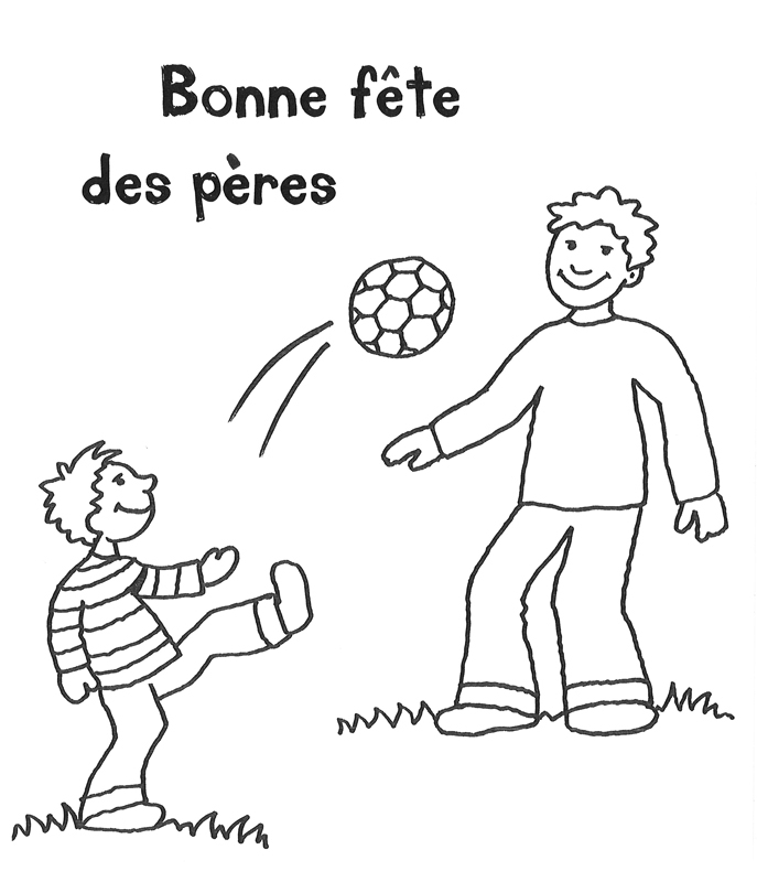 Coloriage À Imprimer : Bonne Fête Des Pères - Football destiné Coloriage Fête Des Pères