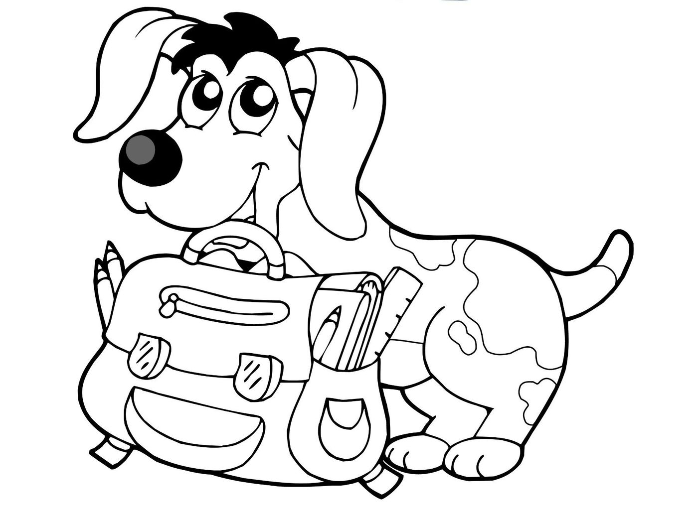 Coloriage À Imprimer De La Rentrée : Le Chien avec Coloriage Chien