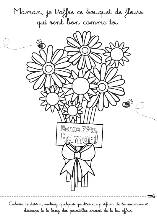 Coloriage À Imprimer Fête Des Mères : Un Bouquet Parfumé tout Coloriage Fête Des Mères