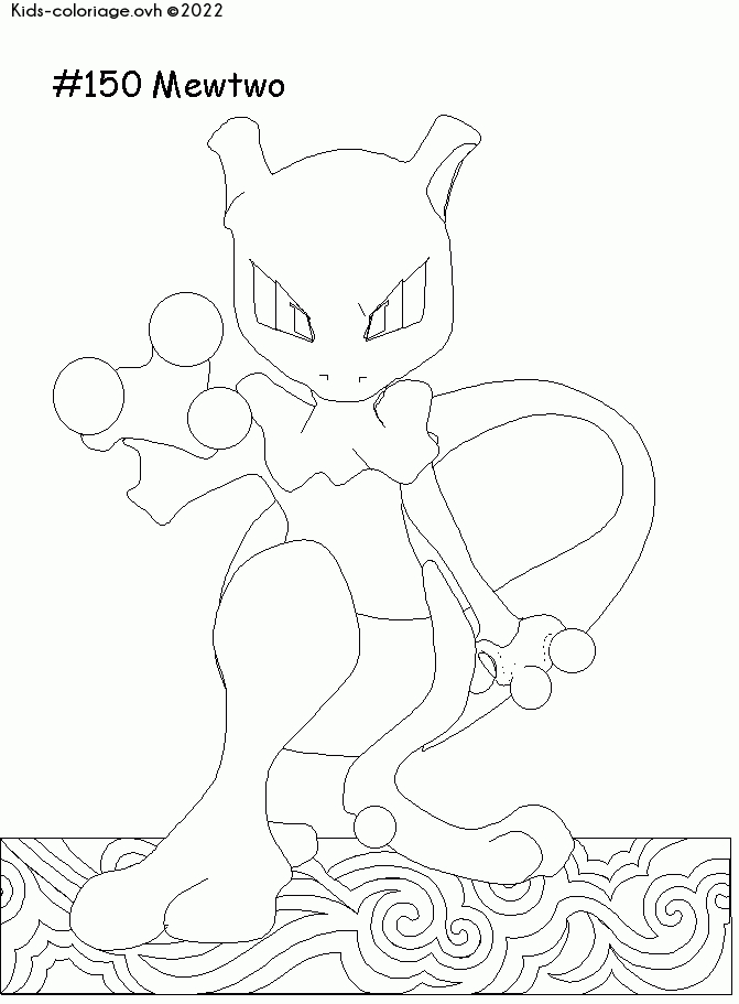 Coloriage À Imprimer Pokemon-Mewtwo pour Coloriage Mega Mewtwo Y