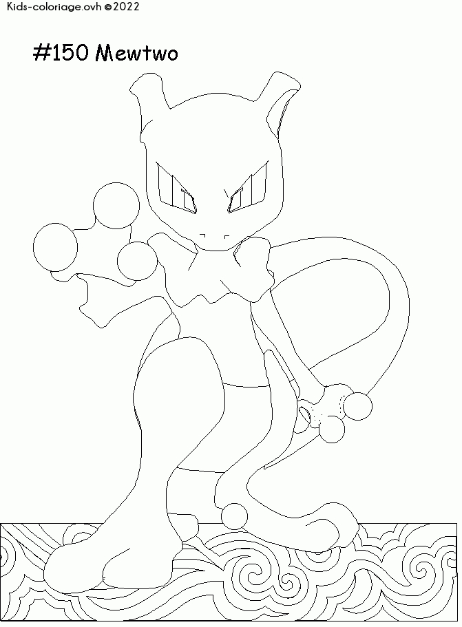 Coloriage À Imprimer Pokemon-Mewtwo pour Mewtwo Y Coloriage