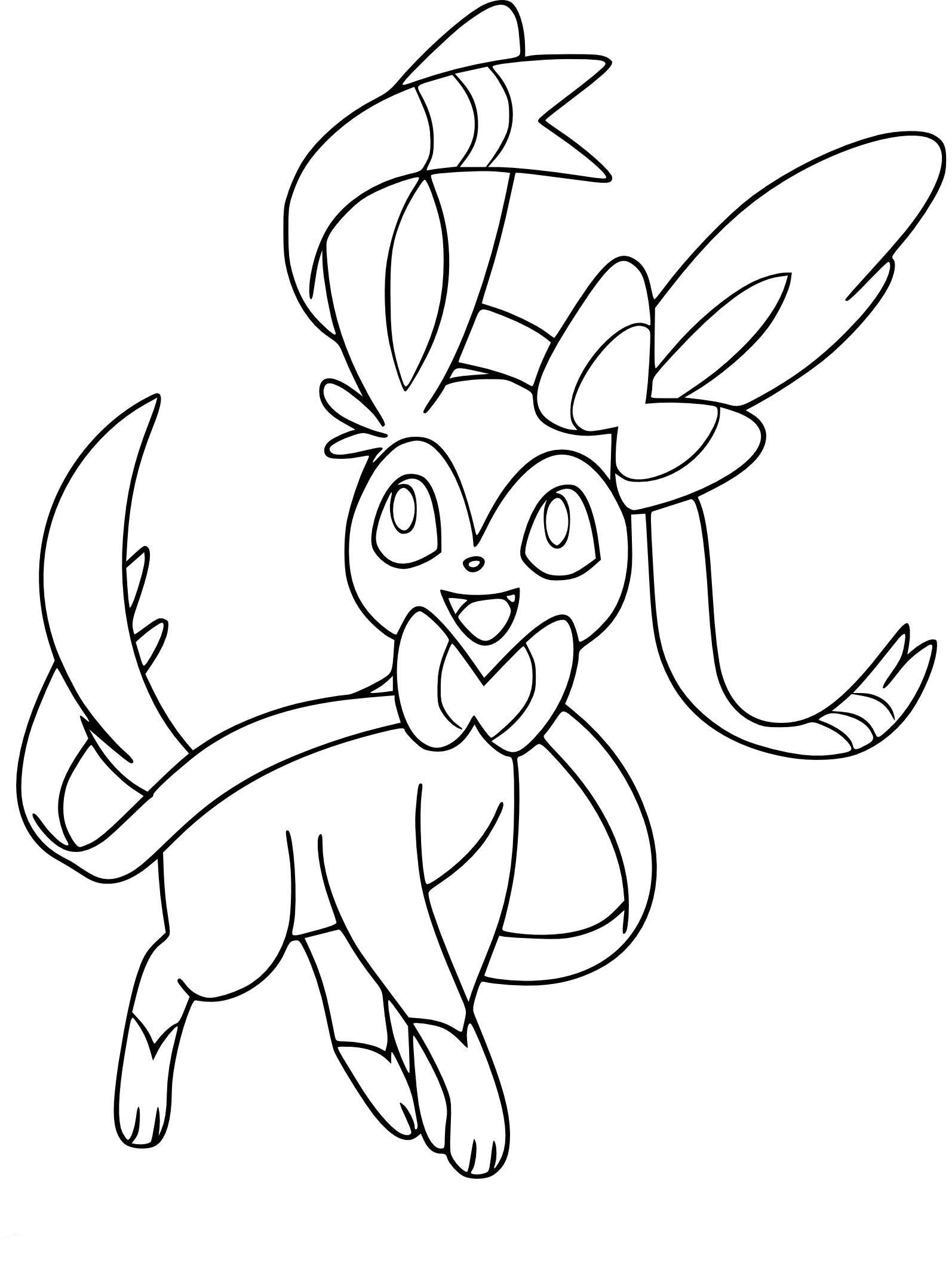 Coloriage À Imprimer Pokemon Nymphali - Coloriage Imprimer pour Dessin Pokemon