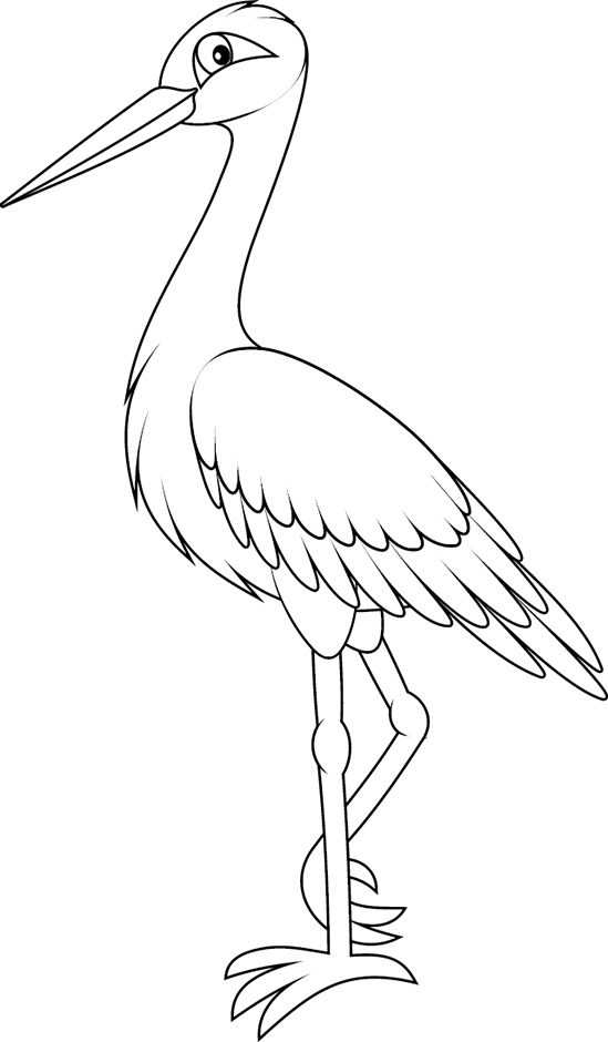 Coloriage À Imprimer ; Une Cigogne - Turbulus, Jeux Pour destiné Modèle De Dessin À Imprimer