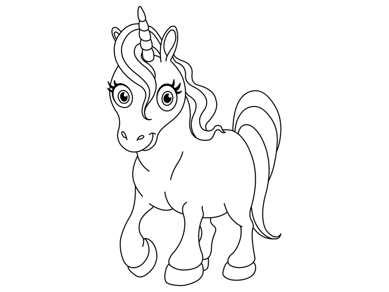 Coloriage À Imprimer : Une Petite Licorne destiné Coloriage Licorne Dessin A Imprimer