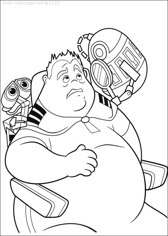 Coloriage À Imprimer Wall-E-Commandant dedans Coloriage Wall E Eve