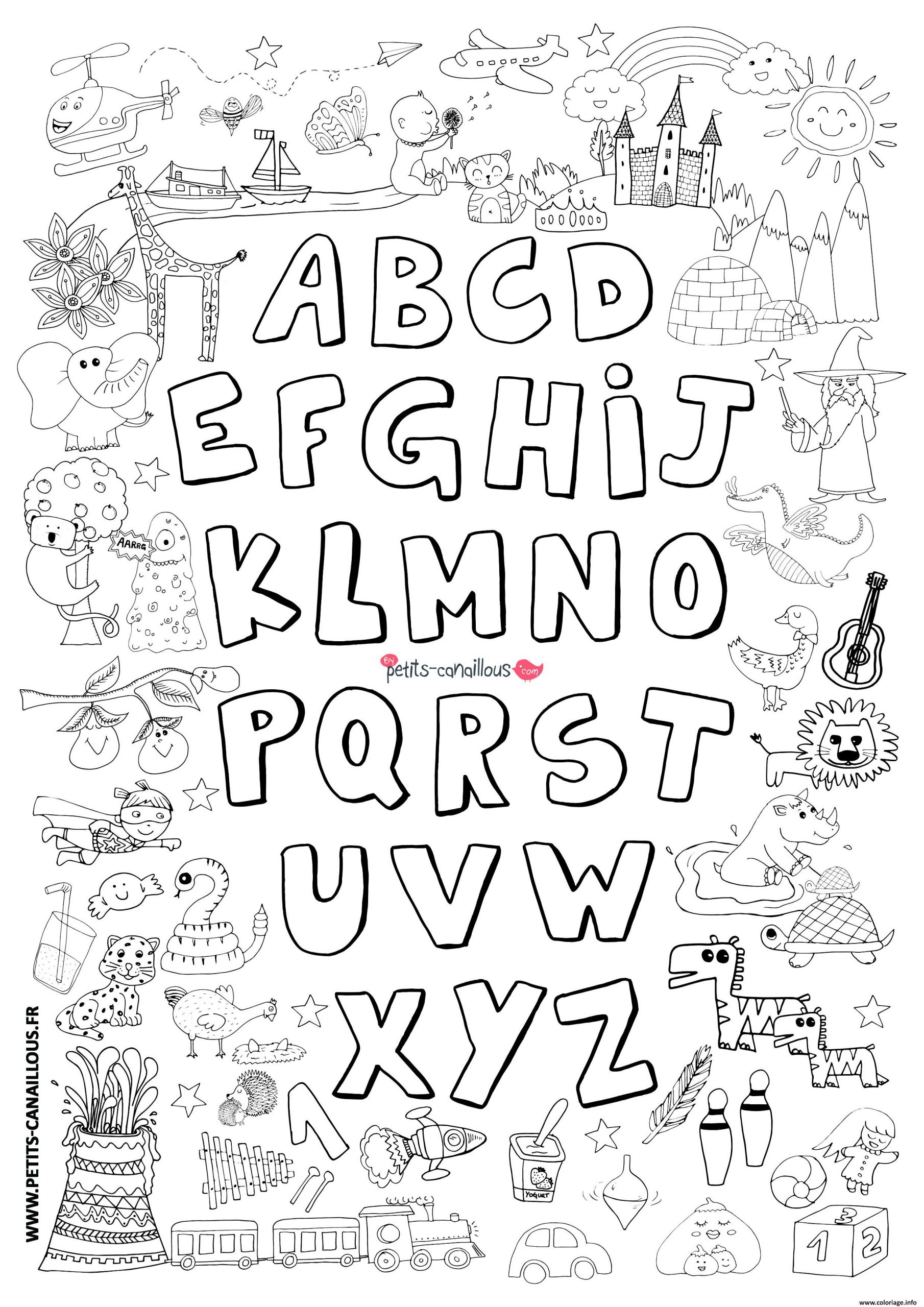 Coloriage Abecedaire Avec Dessins Dessin Alphabet À Imprimer avec Coloriage Magique Lettre B