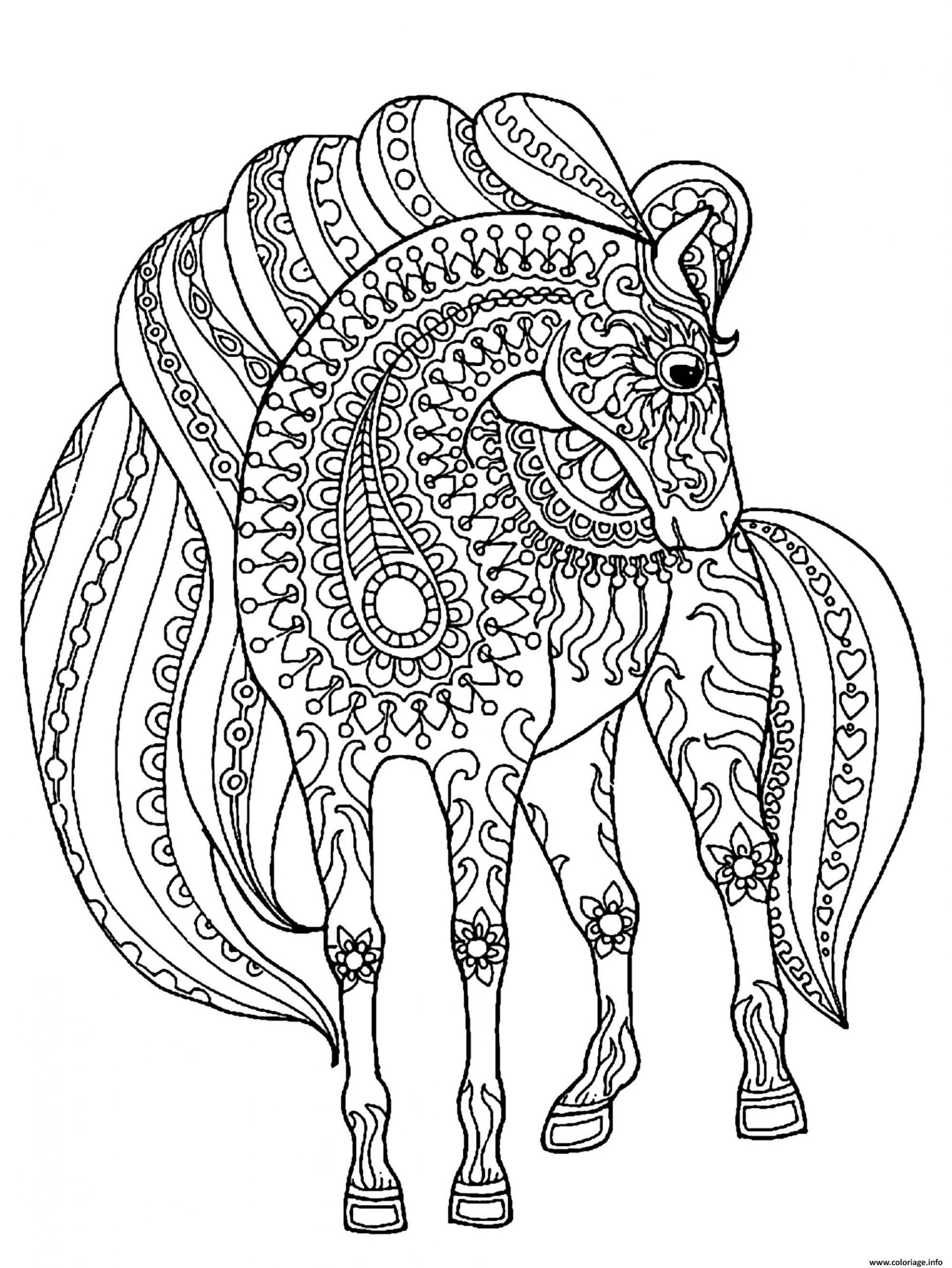 Coloriage Adulte Cheval Simple Zentangle Patterns Dessin destiné Dessin Coloriage Simple