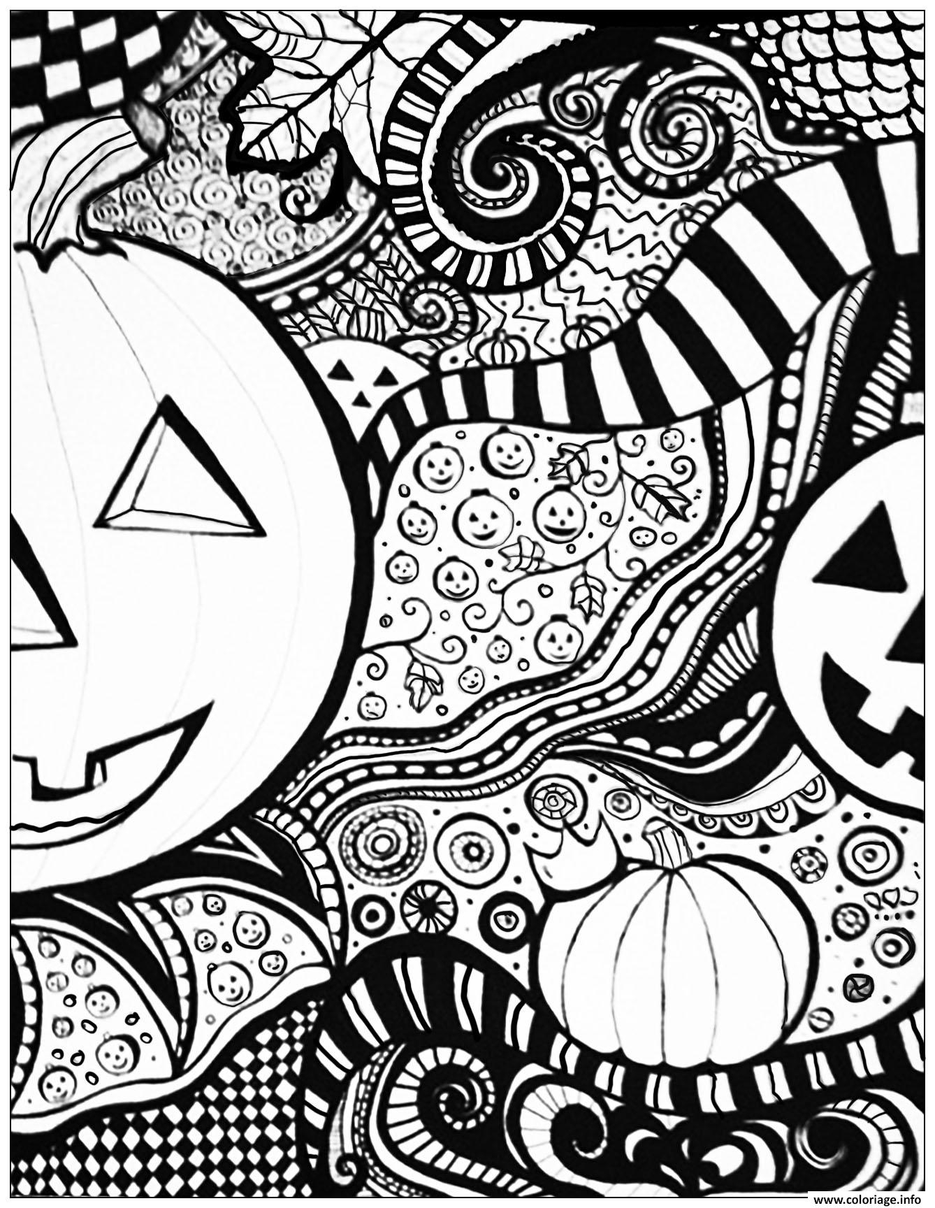 Coloriage Adulte Halloween Pattern Difficile Dessin concernant Coloriage Halloween