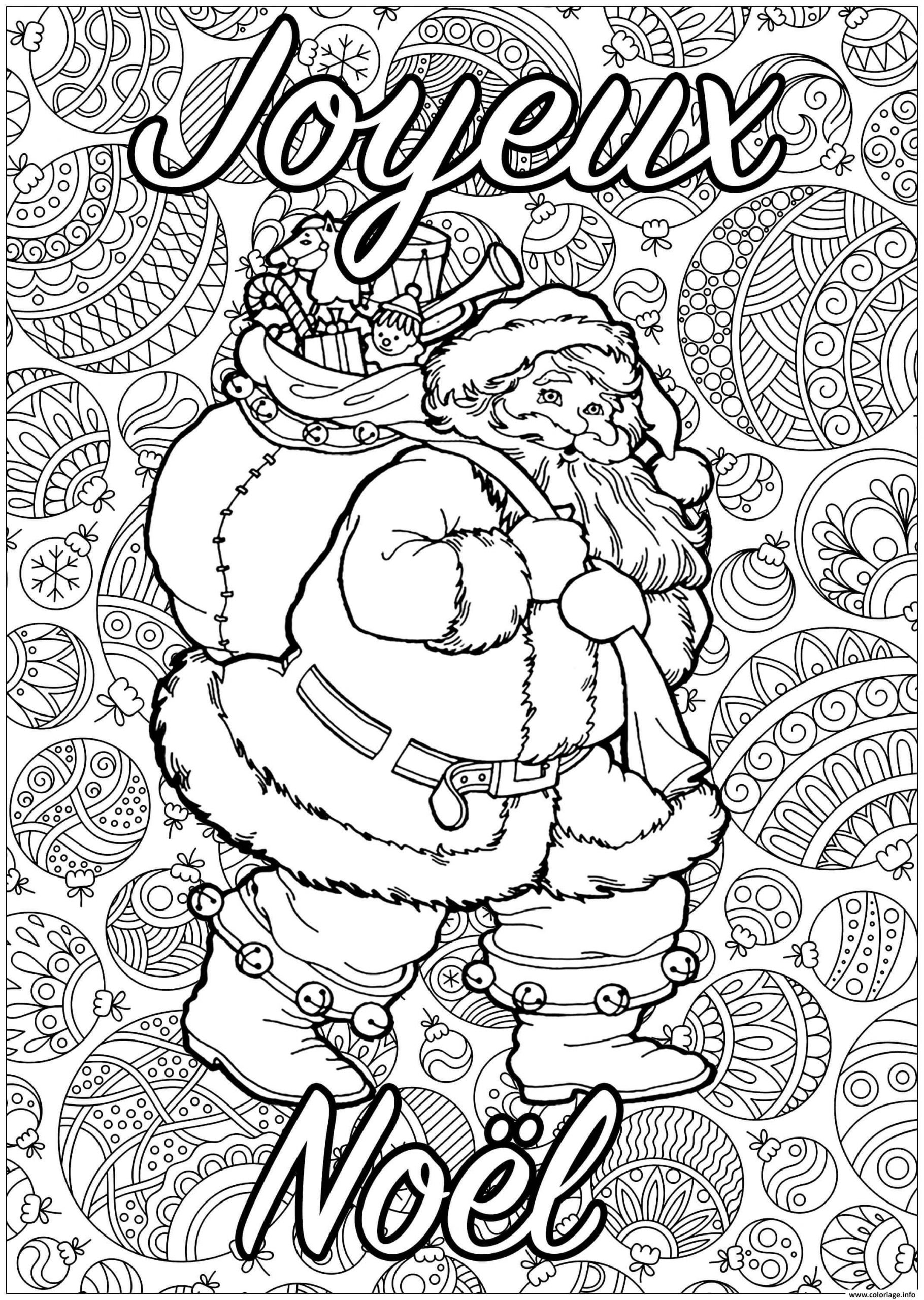 Coloriage Adulte Pere Noel Joyeux Noel Dessin Noel Adulte dedans Coloriage A Imprimer Gratuit,