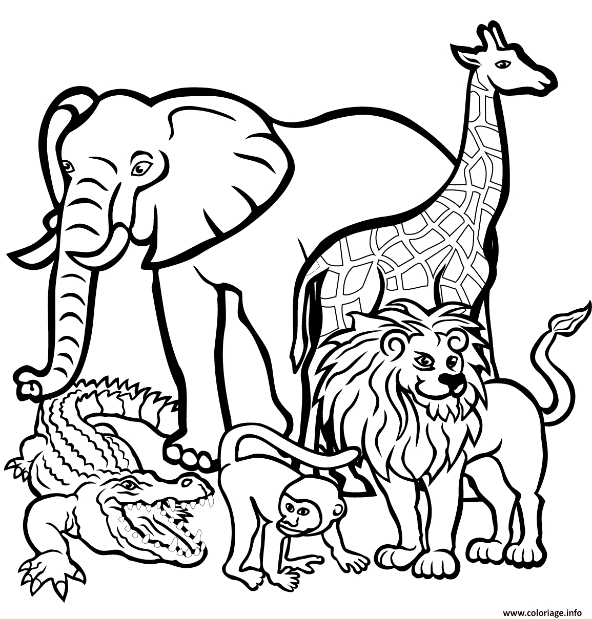 Coloriage African Animals Dessin Lion À Imprimer avec Coloriage Zoo