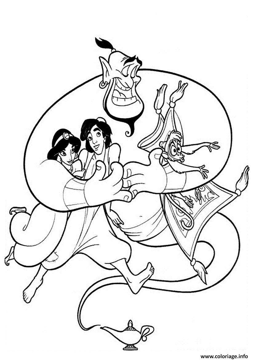 Coloriage Aladdin Jasmine Et Le Magicien Dessin Aladdin À avec Coloriage Jasmine,