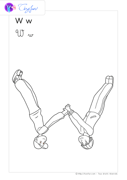 Coloriage-Alphabet-Enfants-Dessin-Lettre-W-1 | Peace tout Coloriage W