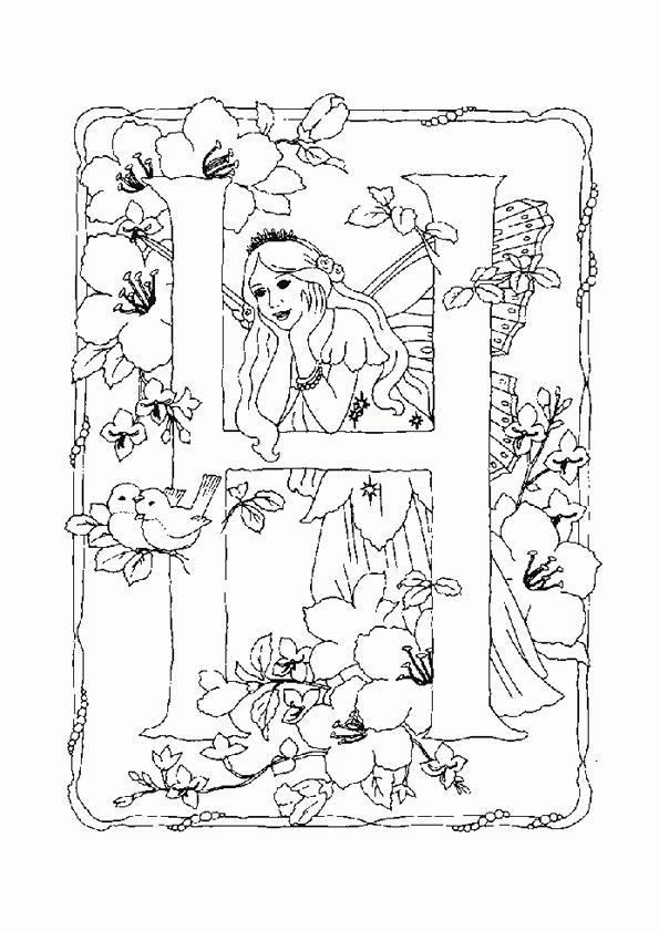 Coloriage Alphabet Fee H Sur Hugolescargot intérieur H Coloriage