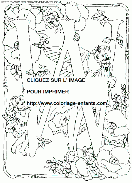 Coloriage Alphabet Fee Lettre W Gratuit À Colorier destiné Coloriage W