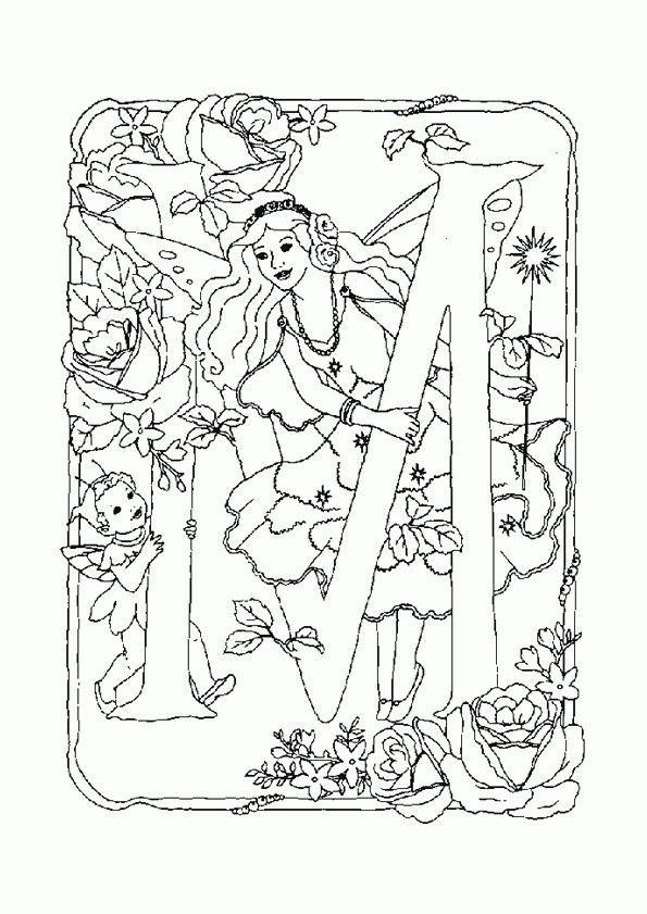 Coloriage Alphabet Fee M Sur Hugolescargot intérieur M_Dessin,