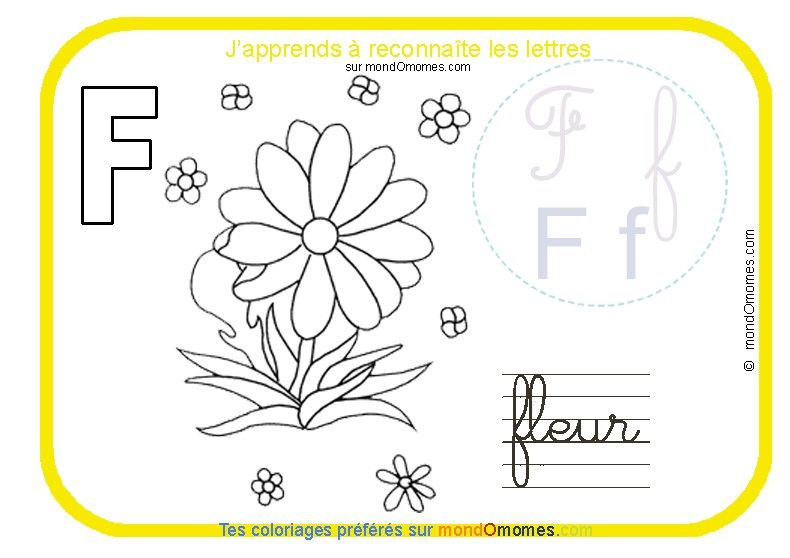 Coloriage Alphabet Lettre F | Alphabet pour F Coloriage