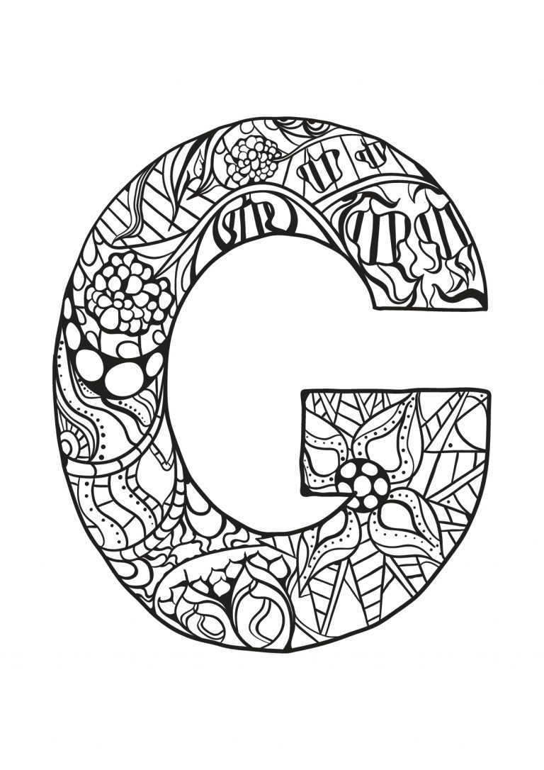 Coloriage-Alphabet-Lettre-G | Moncoloriage.fr serapportantà Lettre G Dessin