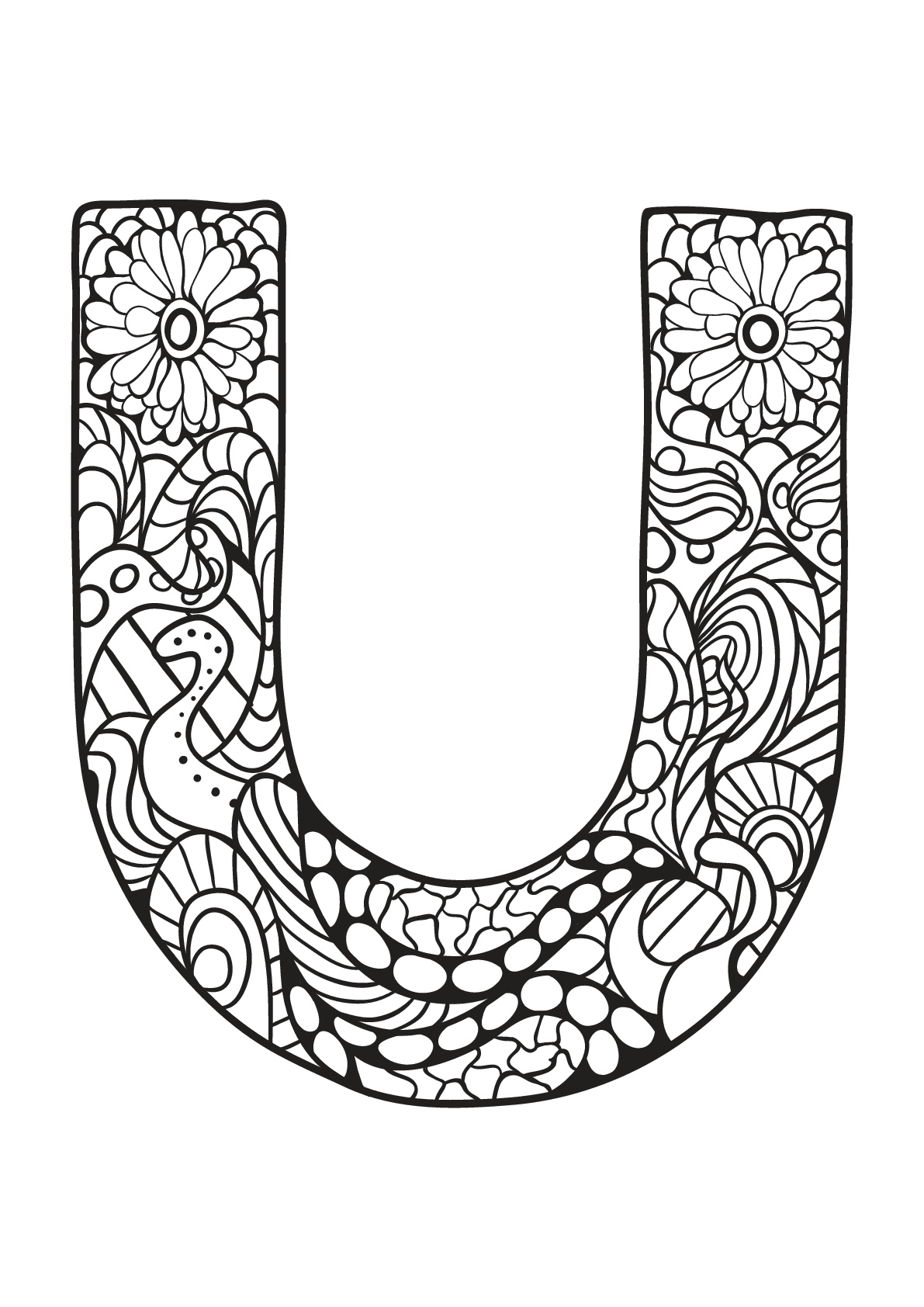 Coloriage-Alphabet-Lettre-U | Moncoloriage.fr intérieur La Lettre Q Coloriage