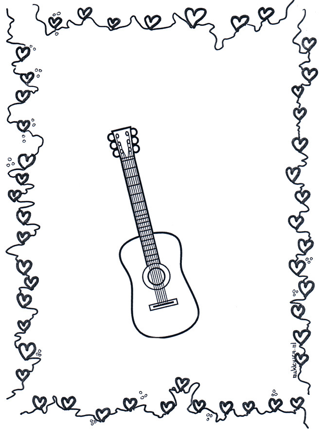 Coloriage Amour De Guitare Dessin Gratuit À Imprimer encequiconcerne Coloriage Dessin Guitare