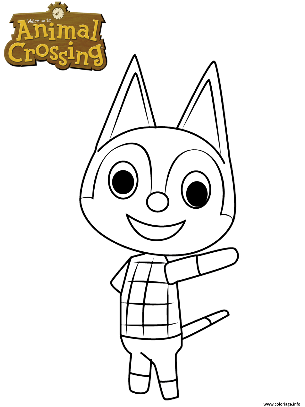 Coloriage Animal Crossing Rudy The Cat Dessin Animal intérieur Coloriage À Dessiner,